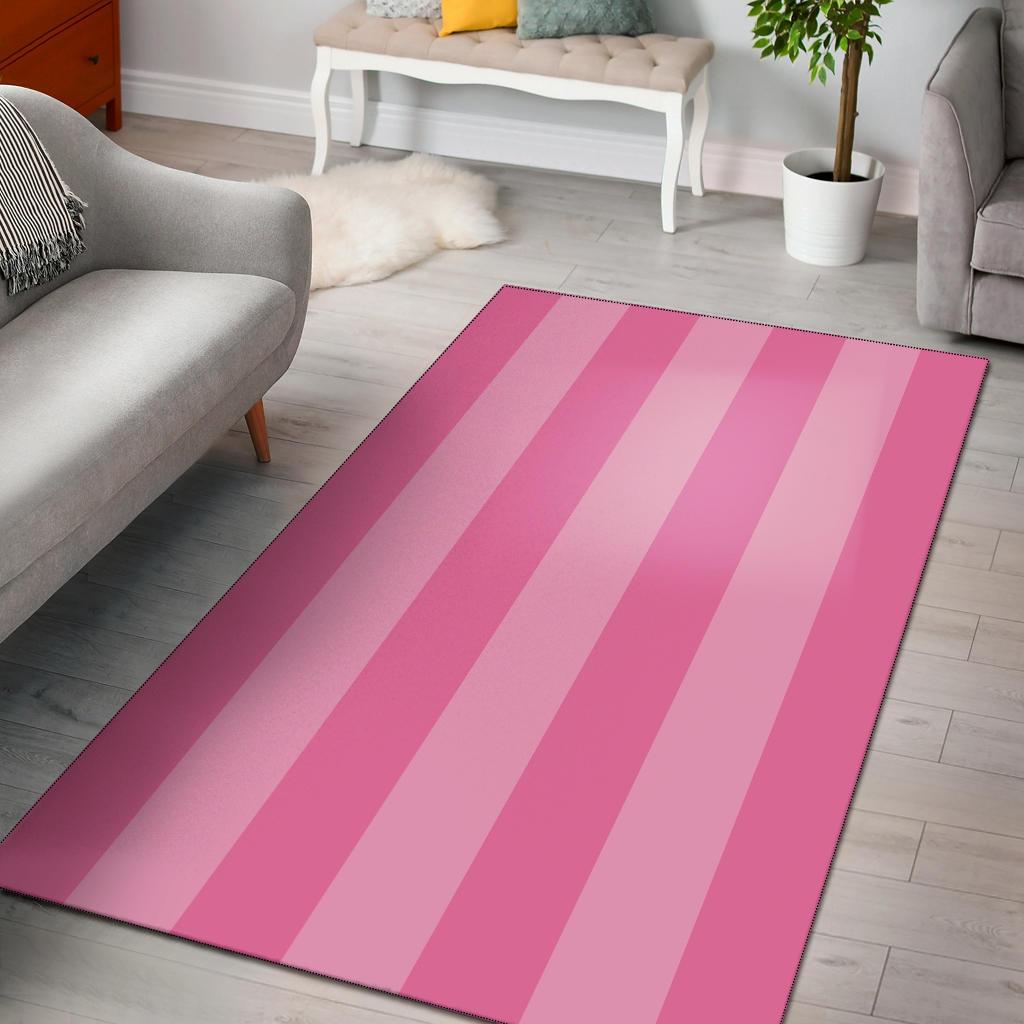 Pink Stripes Area Rug Carpet