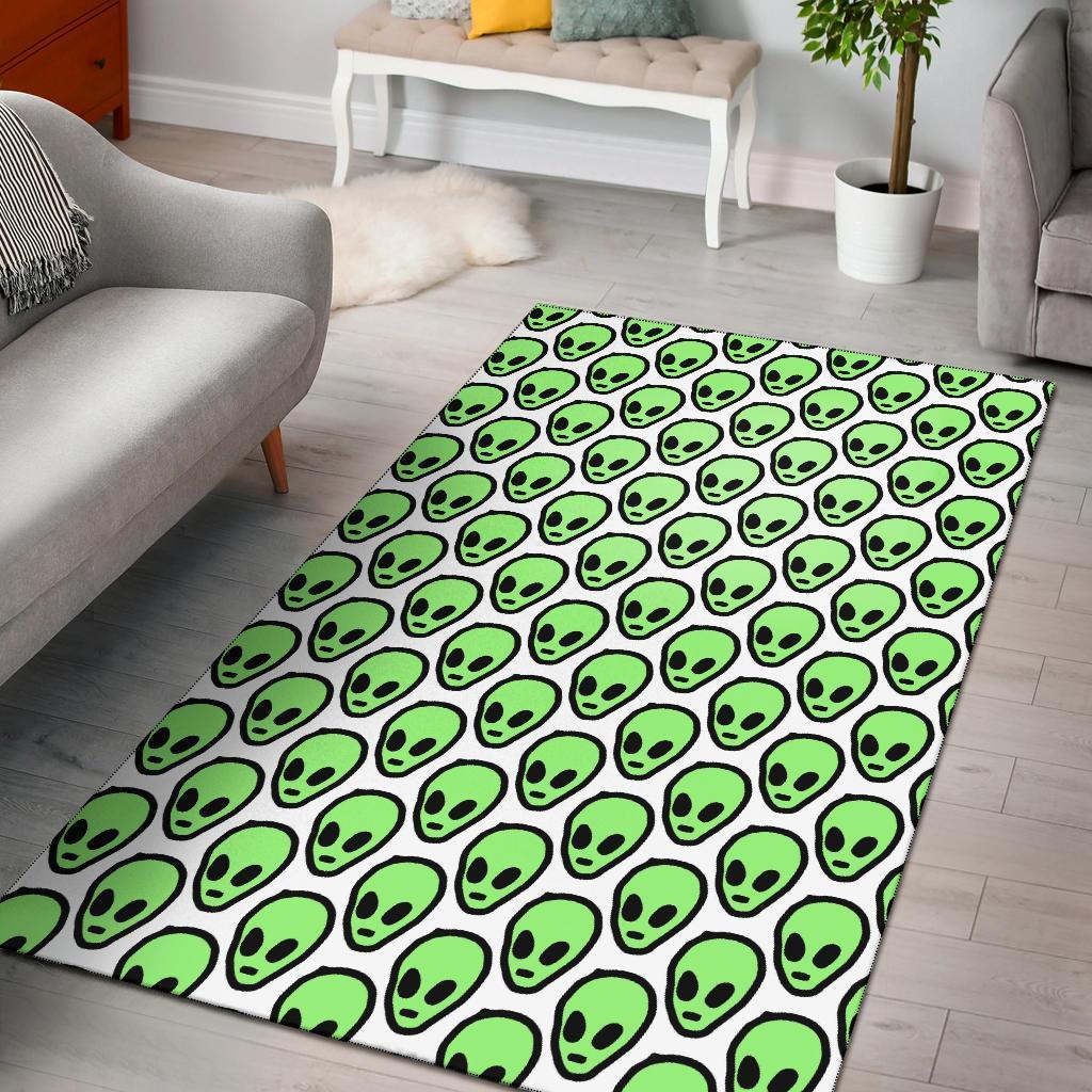 Alien Face Pattern Area Rug Carpet