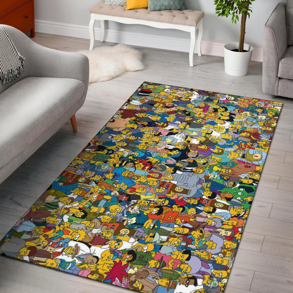 The Simpsons Characters Area Rug Carpet