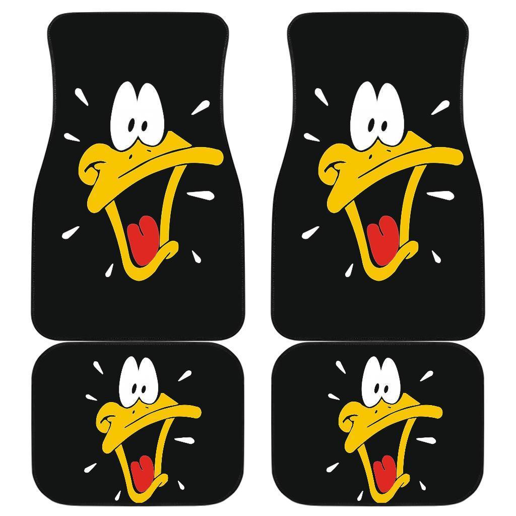 Daffy Duck Funny Cartoon In Black Theme Car Floor Mats