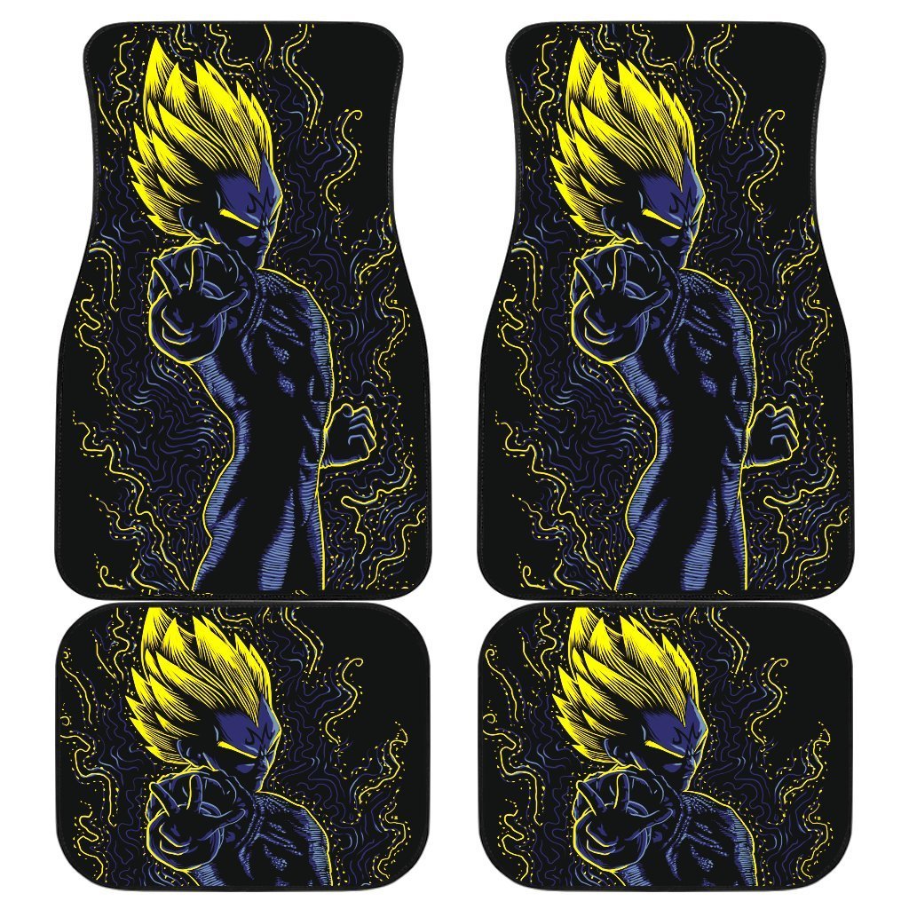 Vegeta Saiya Goku Dragon Ball In Black Theme Car Floor Mats