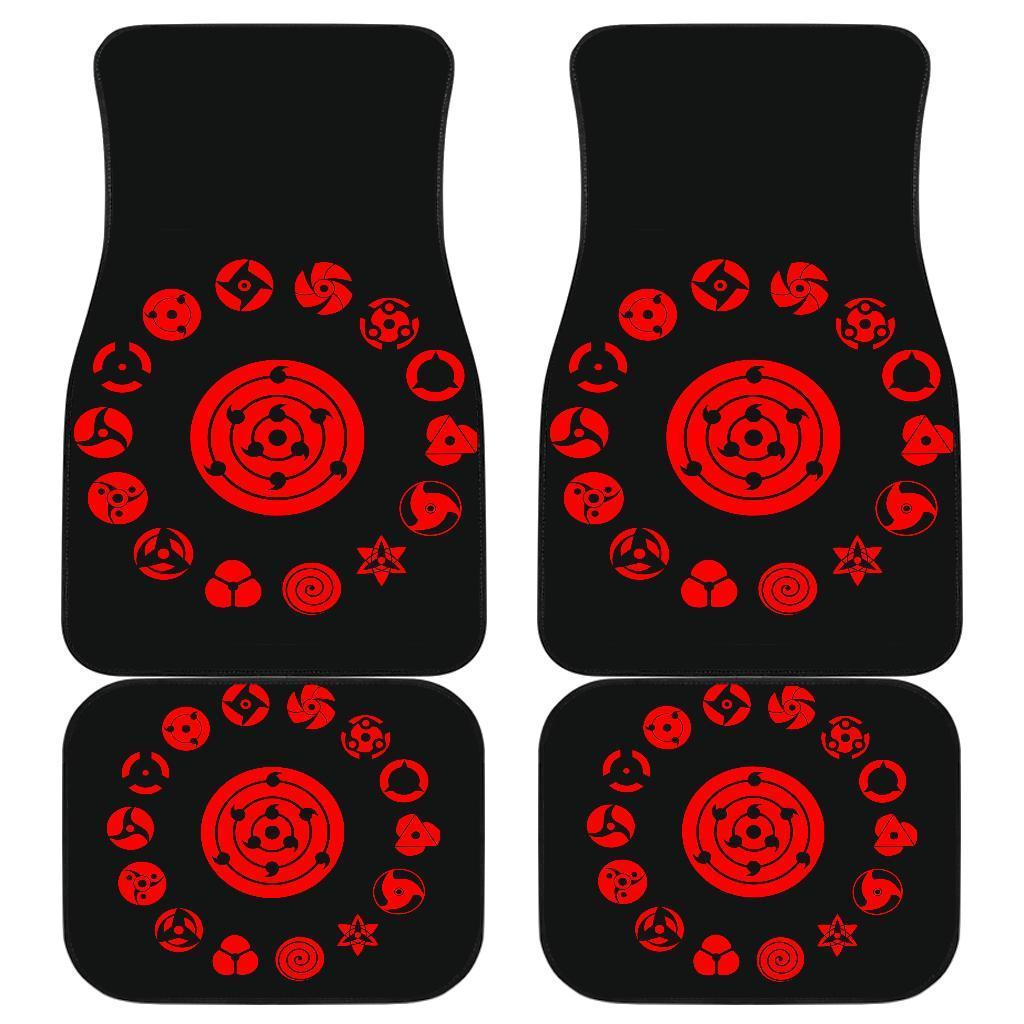 Mangekyo Sharingan Eyes All Signs Naruto In Black Theme Car Floor Mats