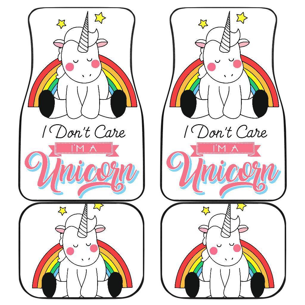 Unicorn Funny Chibi I Don'T Care For Kids Car Floor Mats