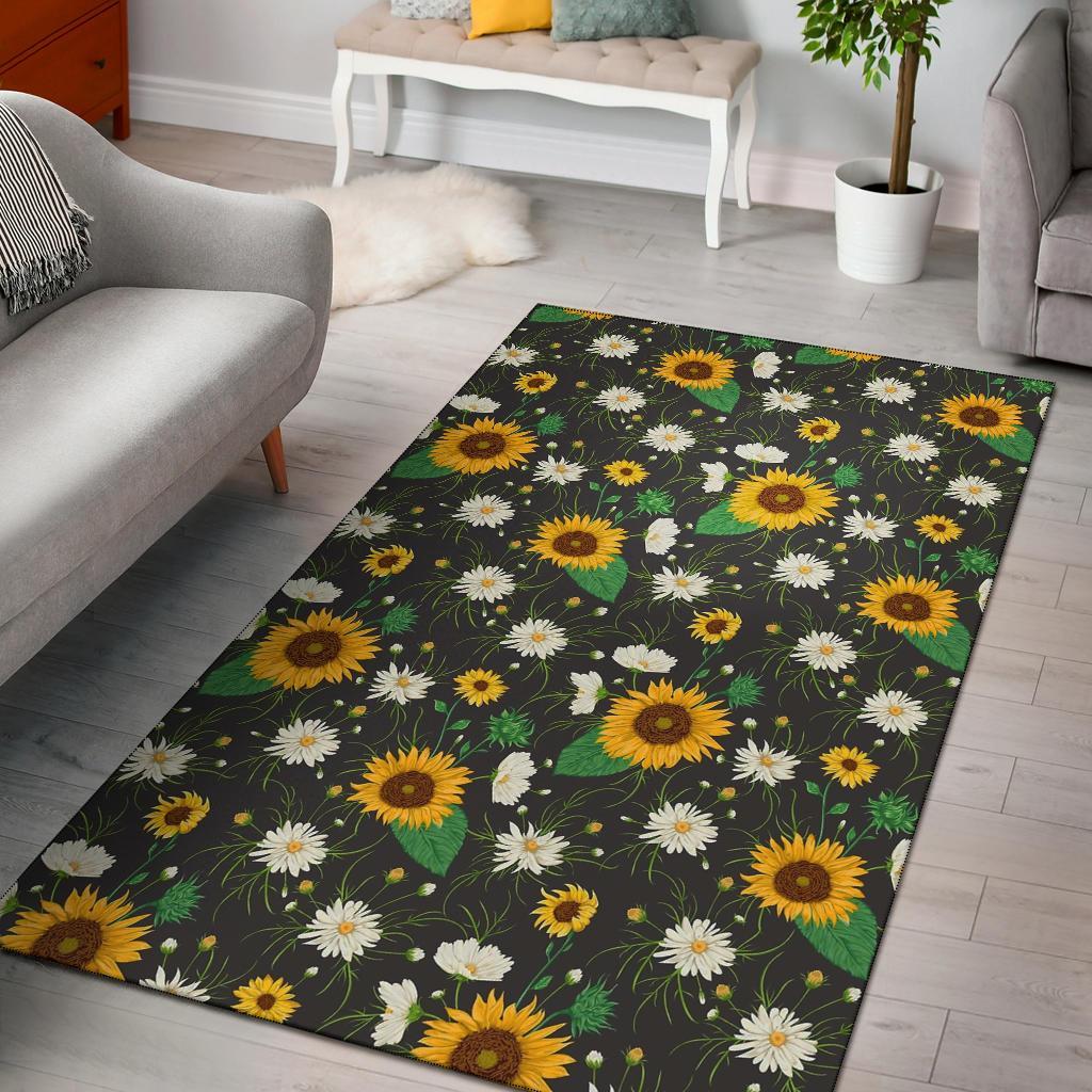 Sunflower Pattern Area Rug Carpet