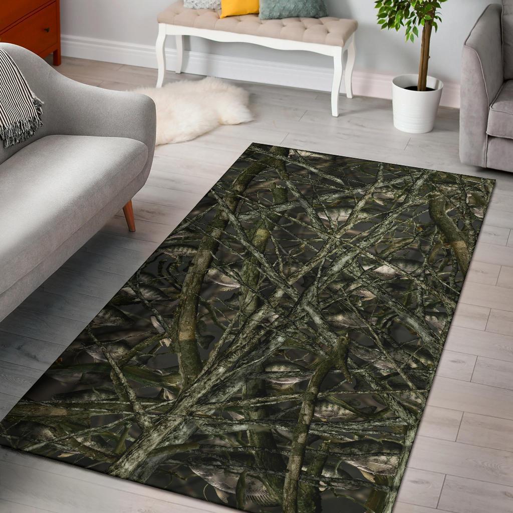 Crappie Fish Camo Bush Area Rug Carpets