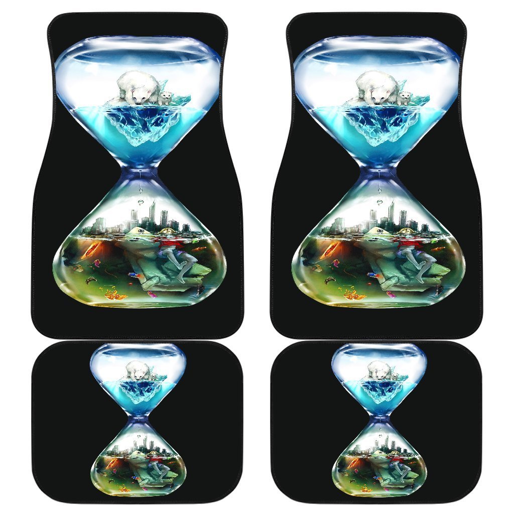 Countdown Save The Earth Hourglass Car Floor Mats