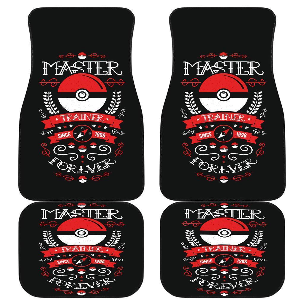 Pokemon Master Art Custom In Black Theme Car Floor Mats