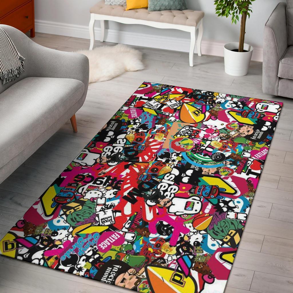 Sticker Bomb Area Rug Carpet