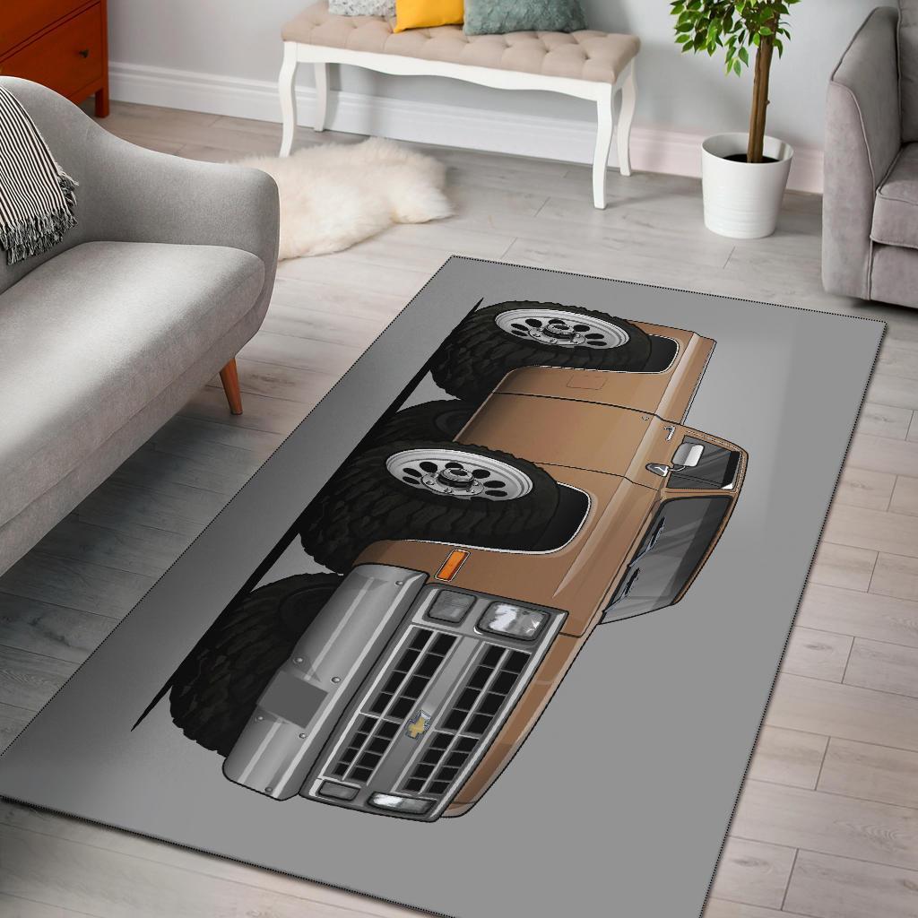 1986 Chevy 4X4 Truck Car Art Area Rug Carpets