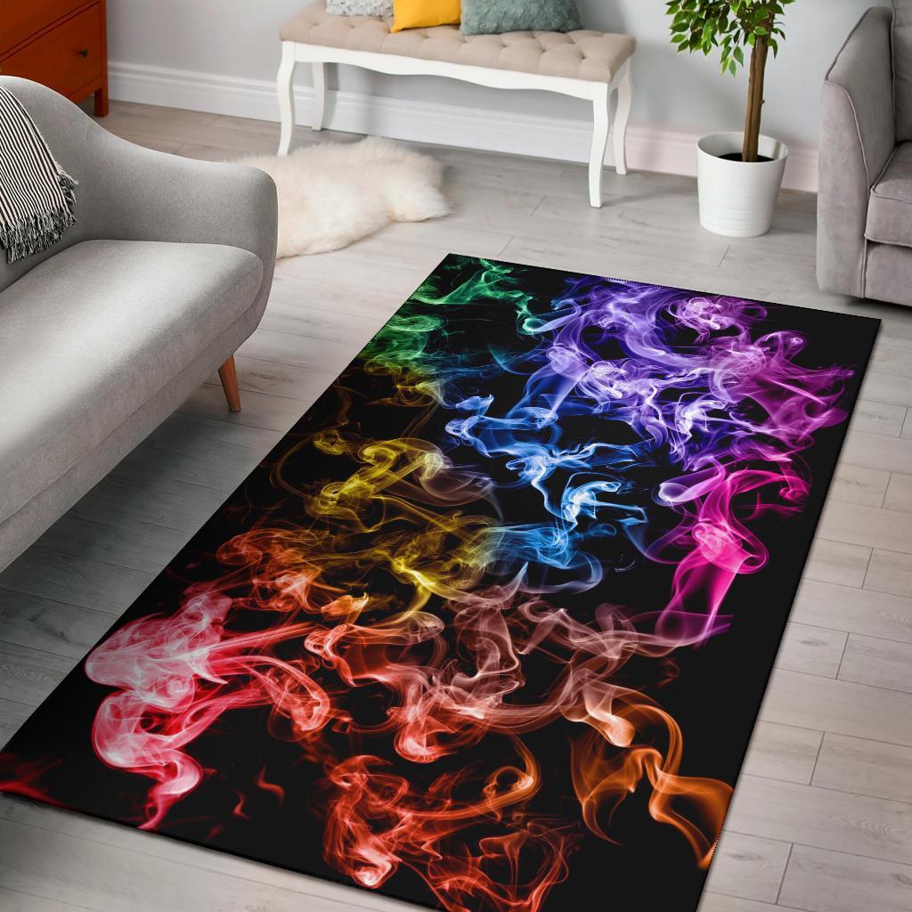 Rainbow Gradient Smokey Area Rug Carpet