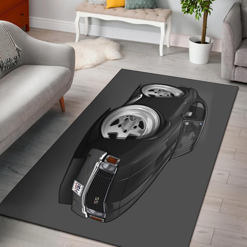 Black Chevy Chevelle Muscle Car Art Area Rug Carpets