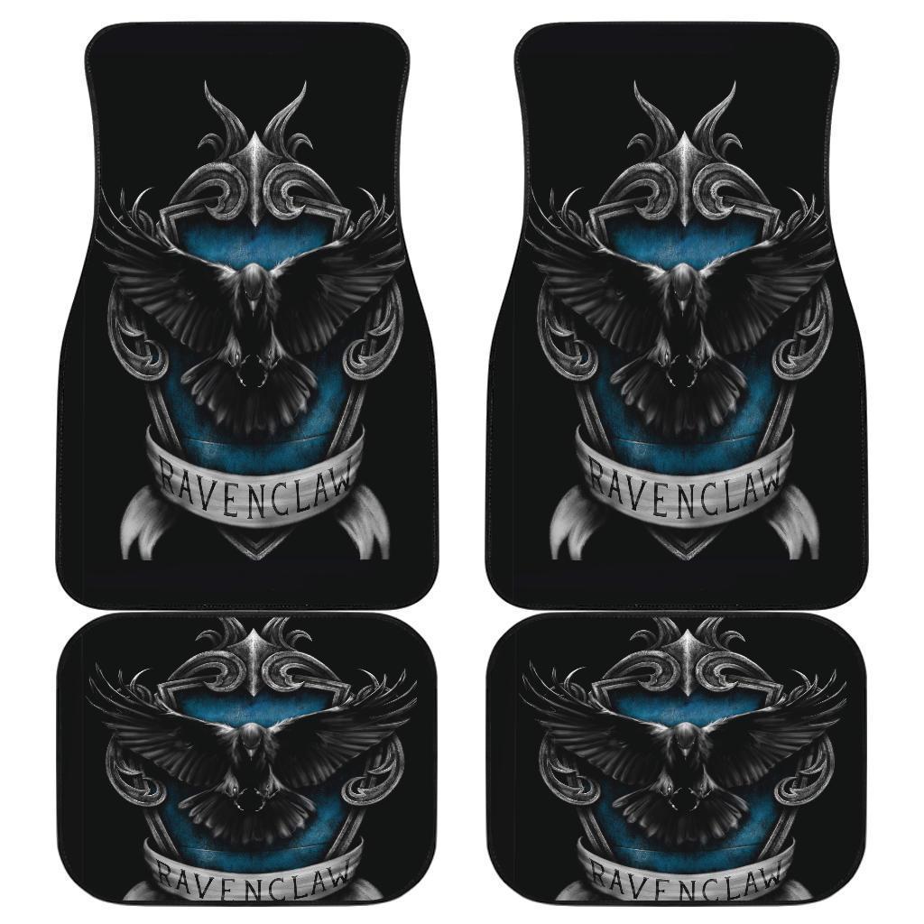 Ravenclaw 3D Logo In Black Theme Car Floor Mats