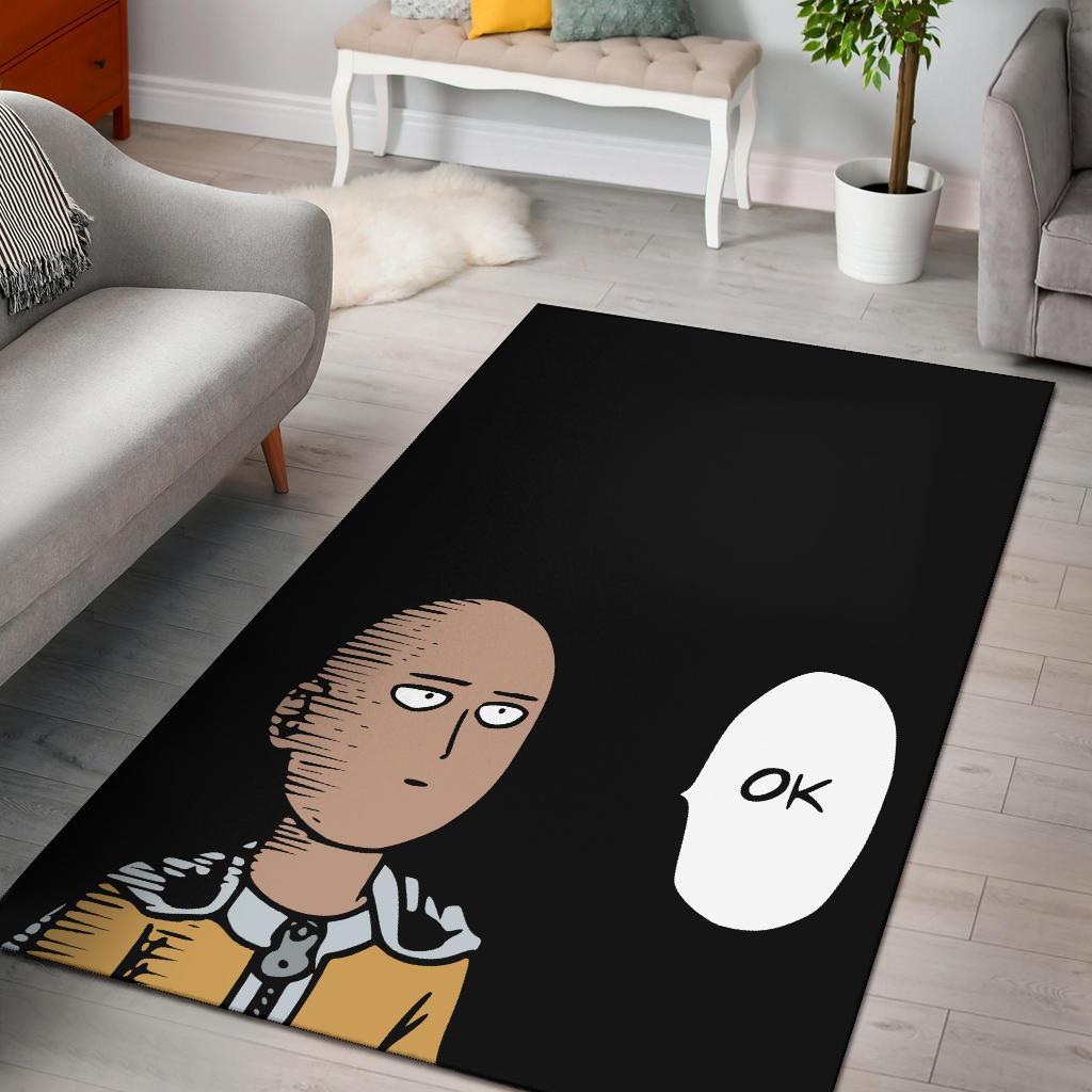 Saitama Poker Face Area Rug Carpet