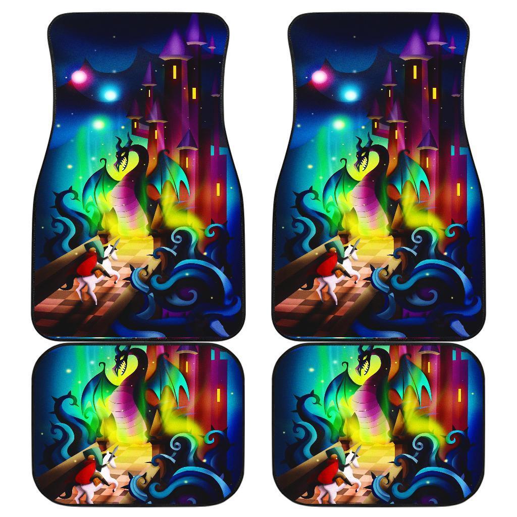 Maleficent Castle Dragon Cartoon Car Floor Mats