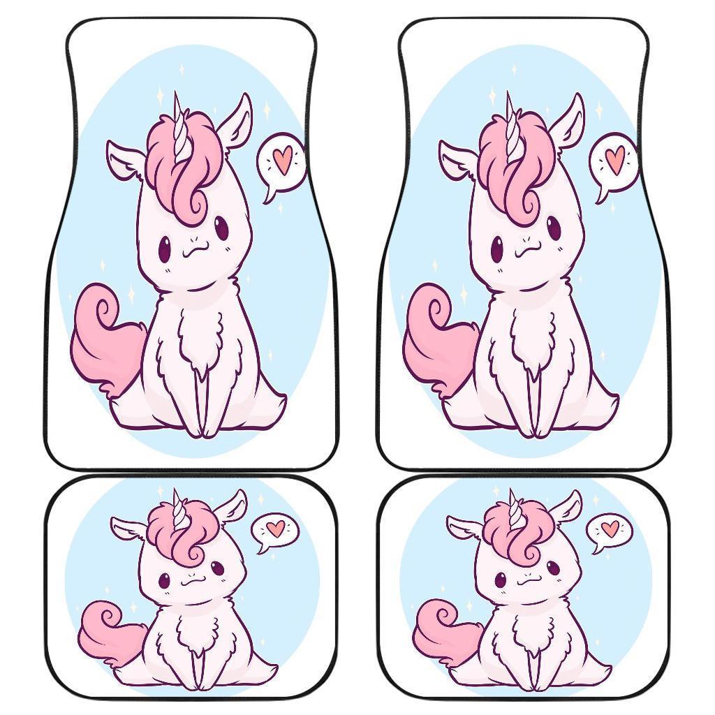 Unicorn Cute Chibi Pink Color Car Floor Mats