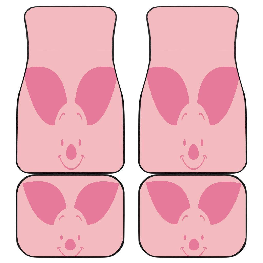 Piglet Emblems Logo In Pink Theme Car Floor Mats