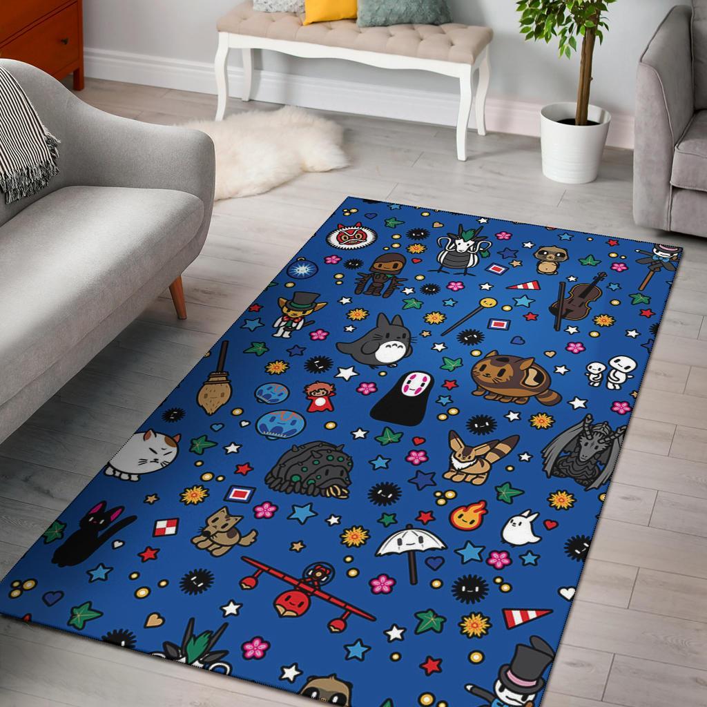 Ghibli Doodle Art Area Rug Carpet