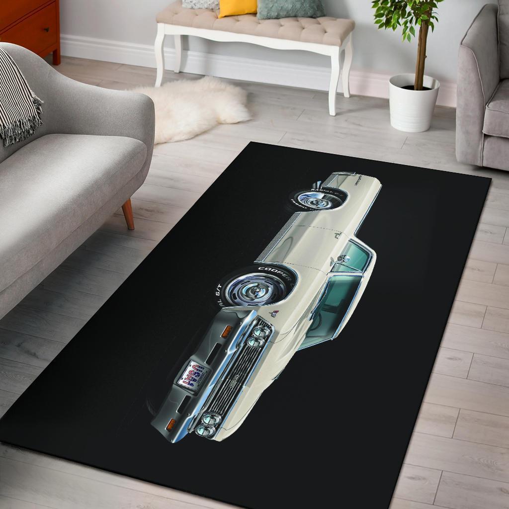 1966 Chevy El Camino Muscle Car Art Area Rug Carpets