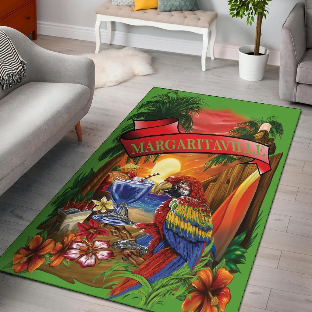 Margaritaville Lime Green Parrot Area Rug Carpets