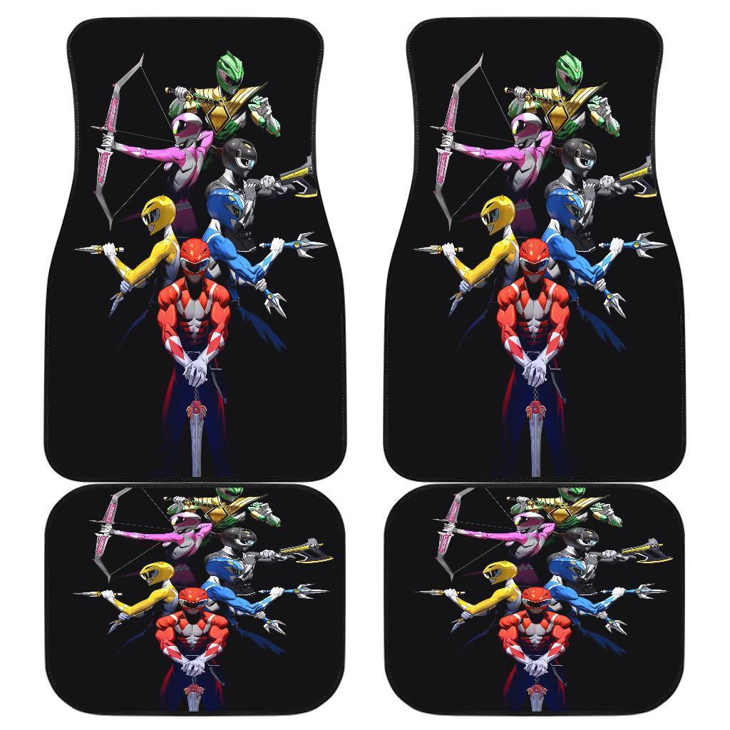 Mighty Morphin Power Rangers In Black Theme Car Floor Mats