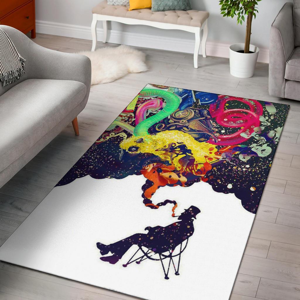 Smoking Astronauts Area Rug Carpet