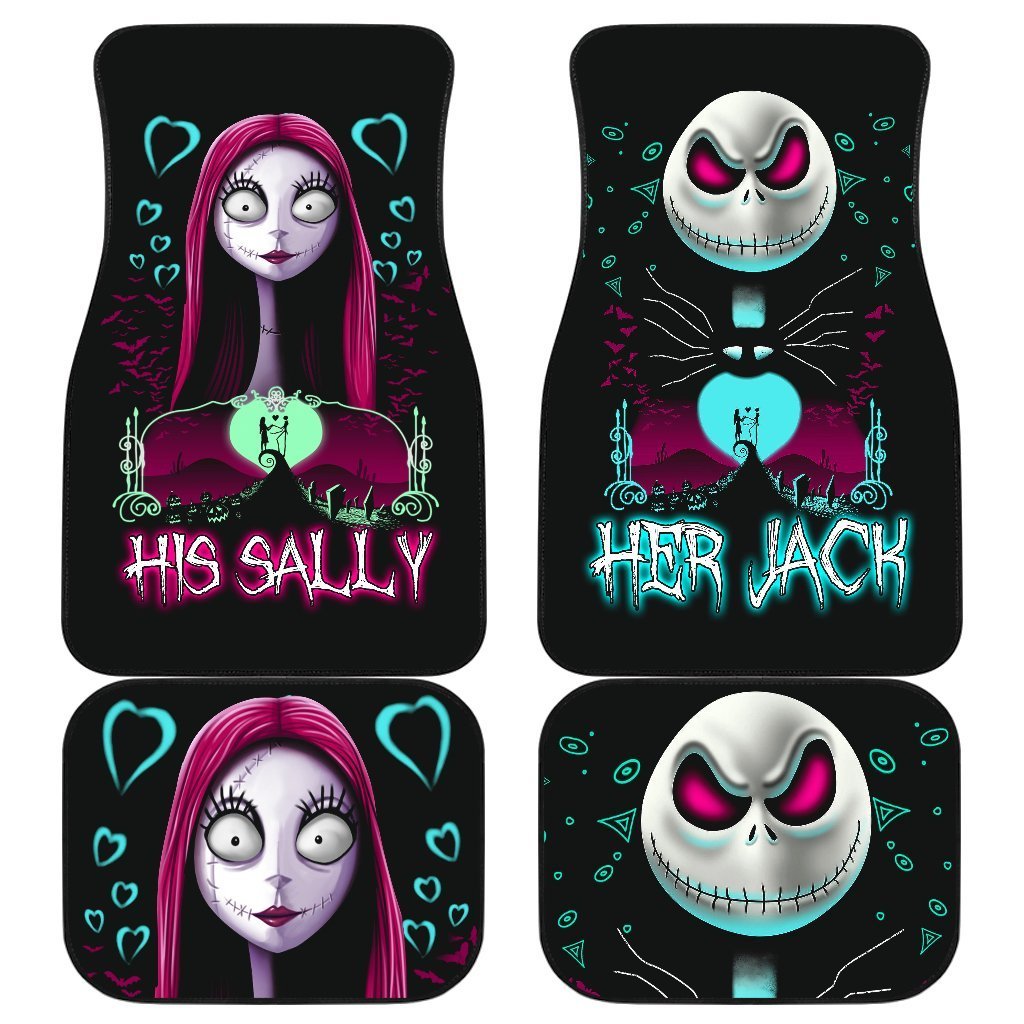 Jack Skellington And Sally Couple Halloween Walt Car Floor Mats