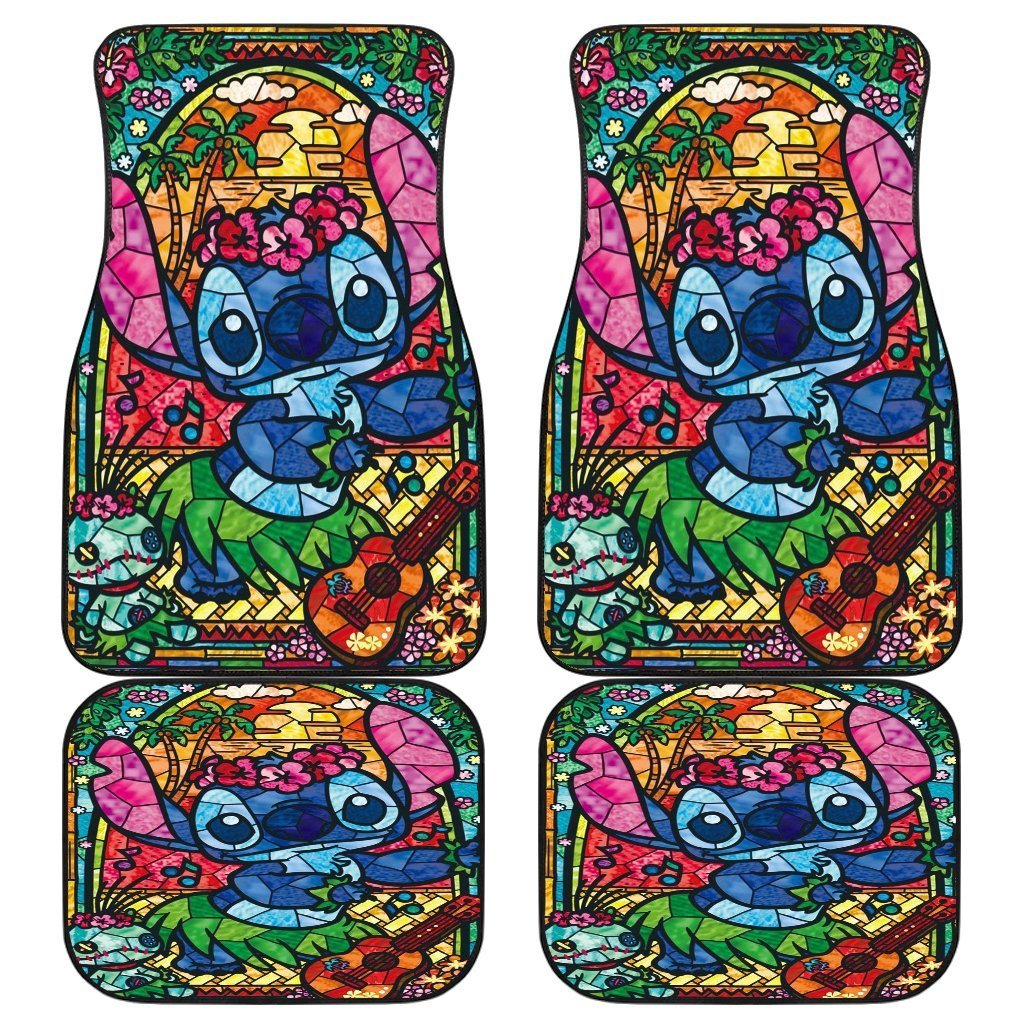 Stitch Glass Art Car Floor Mats