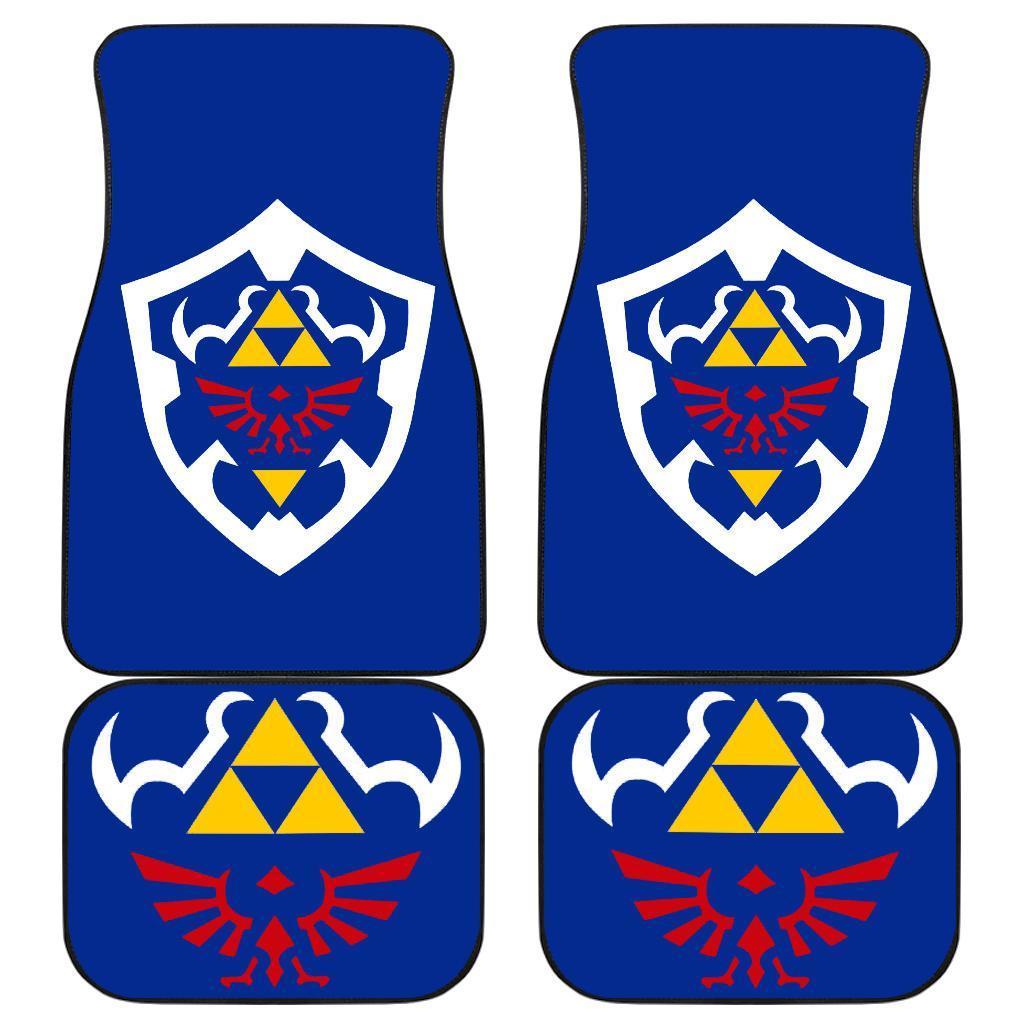 The Legend Of Zelda Symbol Logo In Blue Theme Car Floor Mats