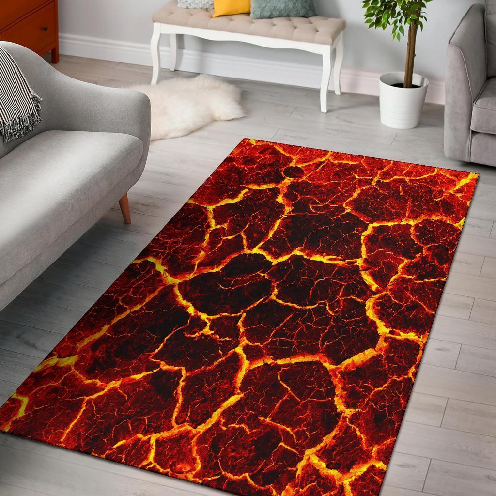 Crackling Flames Fire Area Rug Carpets