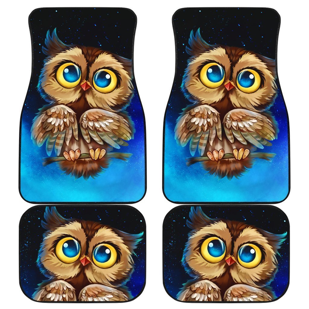 Owl Chibi Funny Face Car Floor Mats