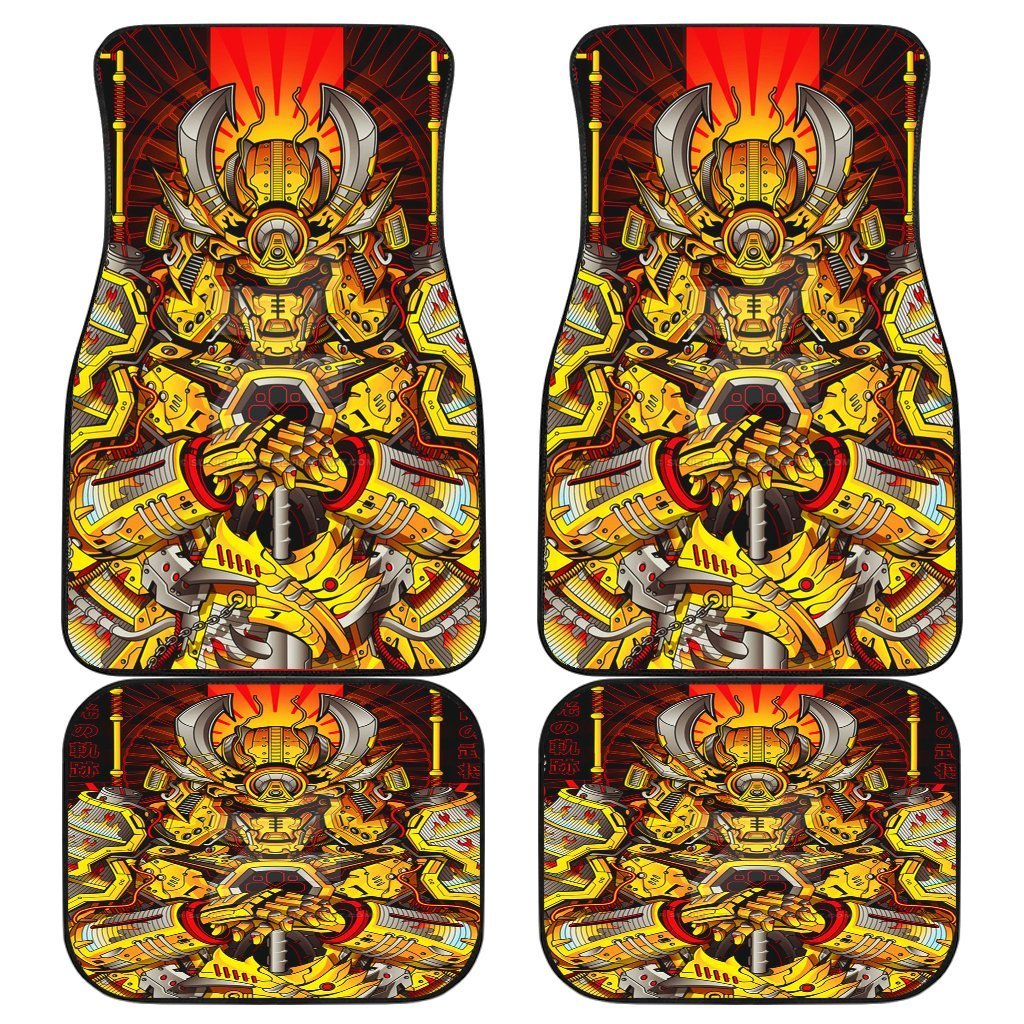 Samurai Yellow Amor Car Floor Mats