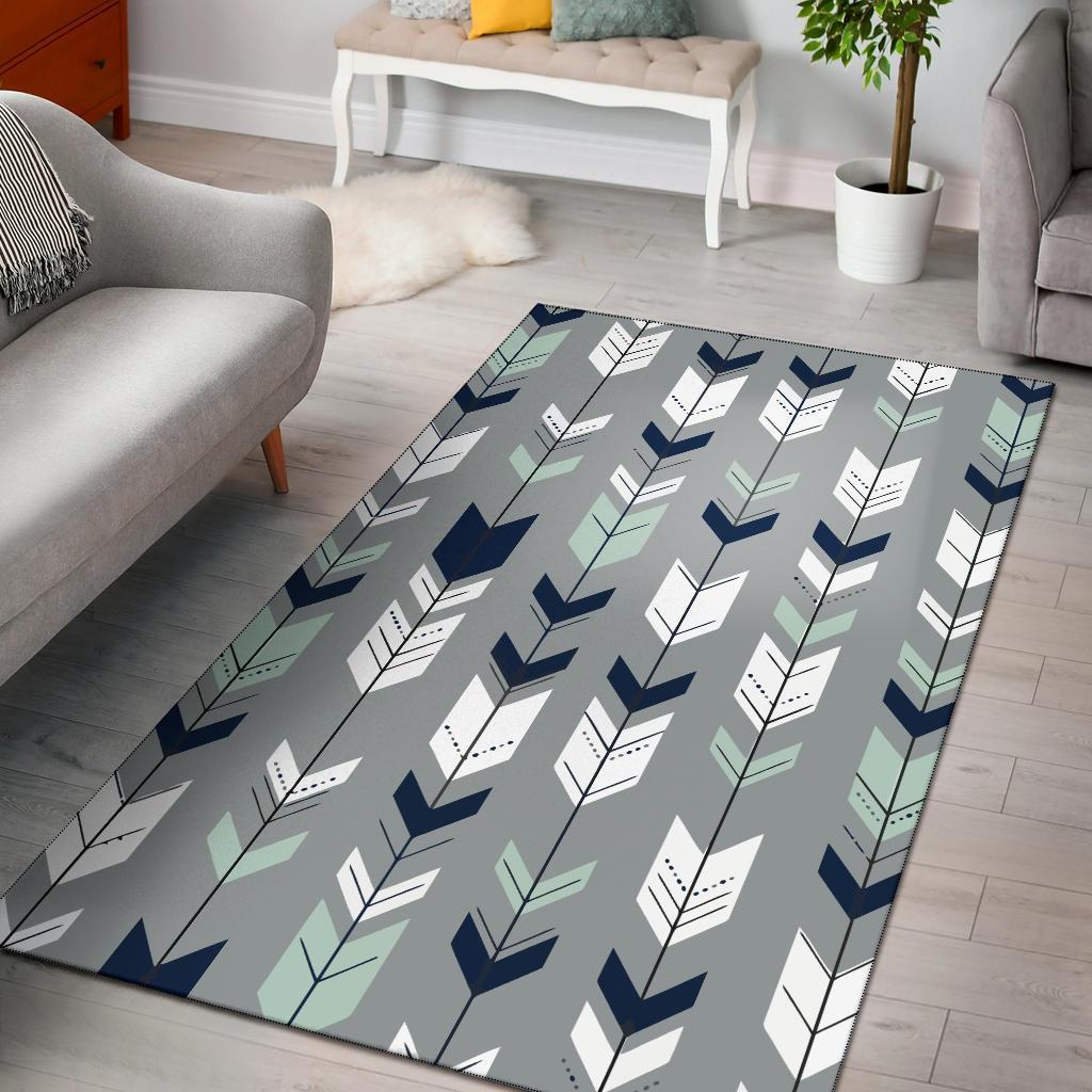 Arrows Gray Navy Area Rug Carpet