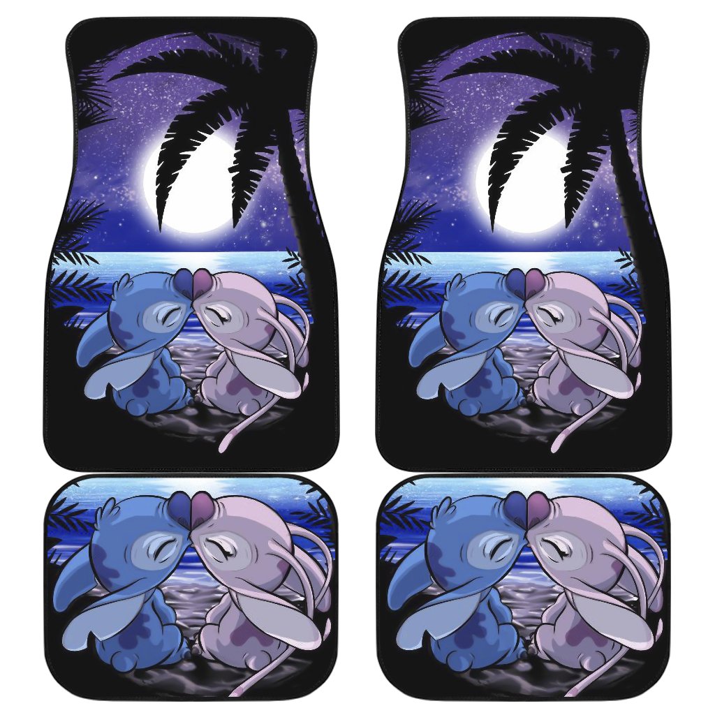 Stitch Love Car Floor Mats Cartoon Fan Gift