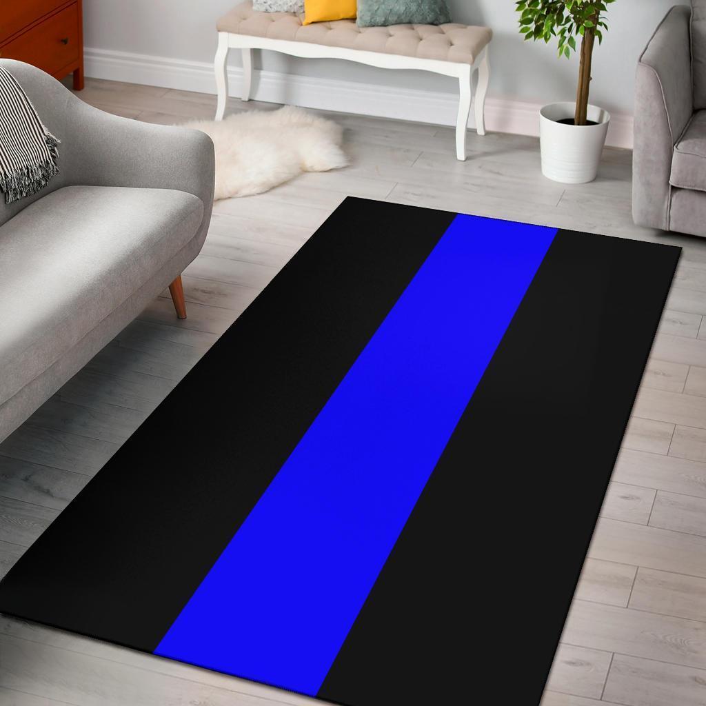 Thin Blue Line Area Rug Carpet Ktsr