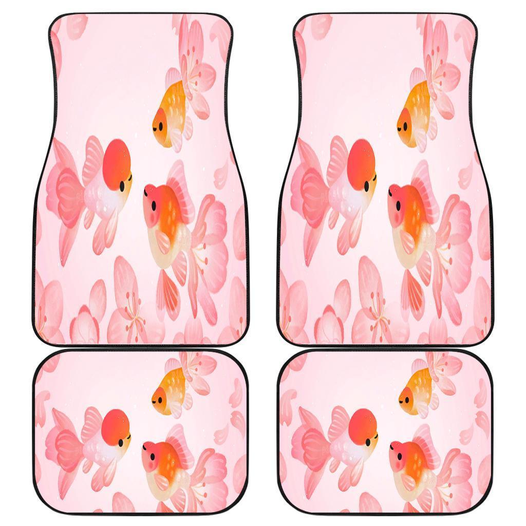 Golden Fish Cute In Pink Theme Car Floor Mats