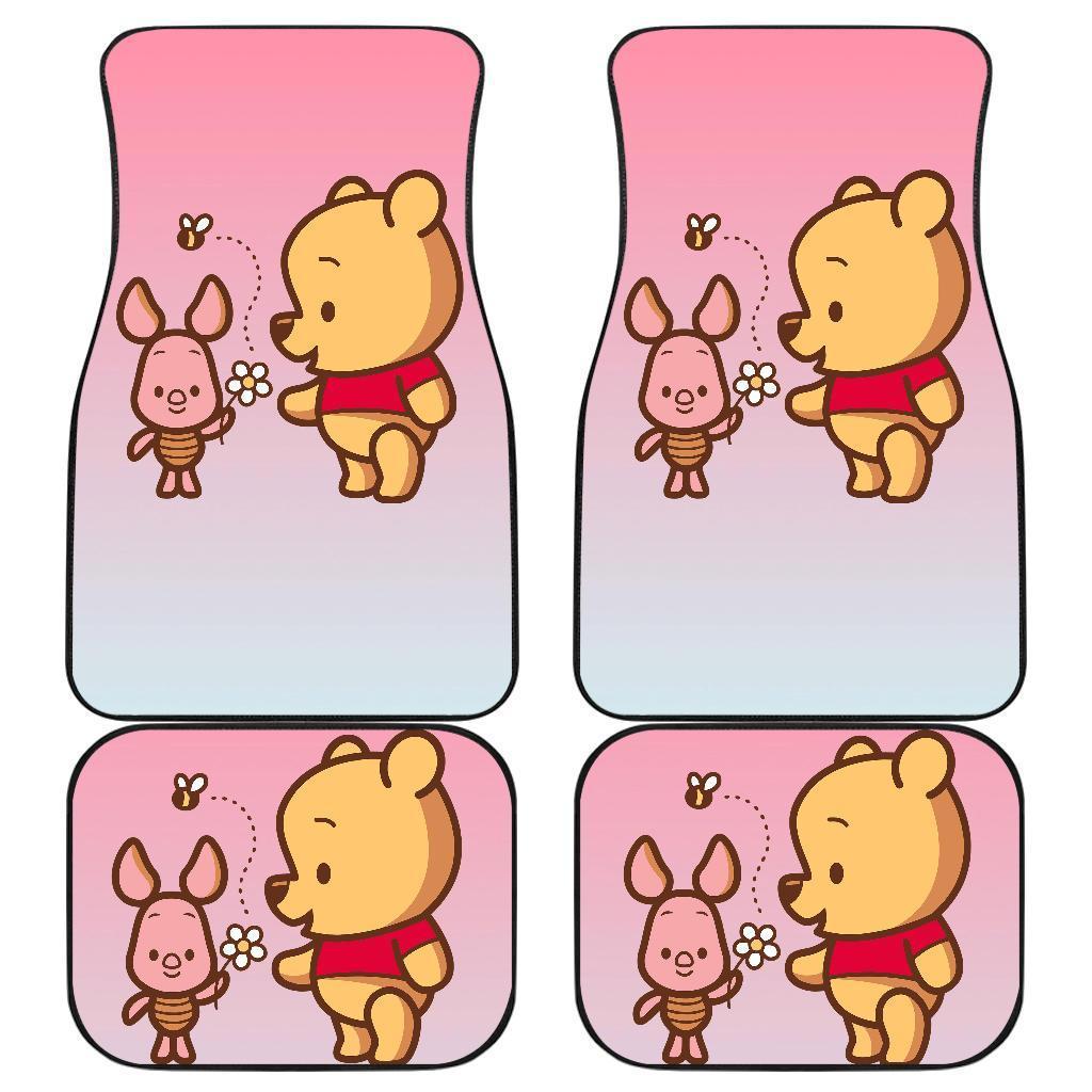 Cute Pooh And Piglet Playing Cartoon Car Floor Mats