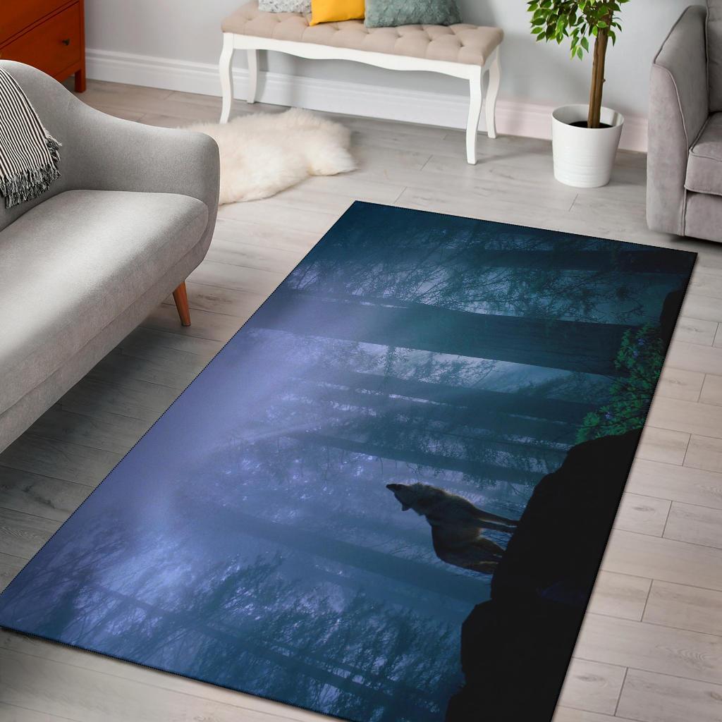 Wolf Screaming Hd Area Rug Carpet