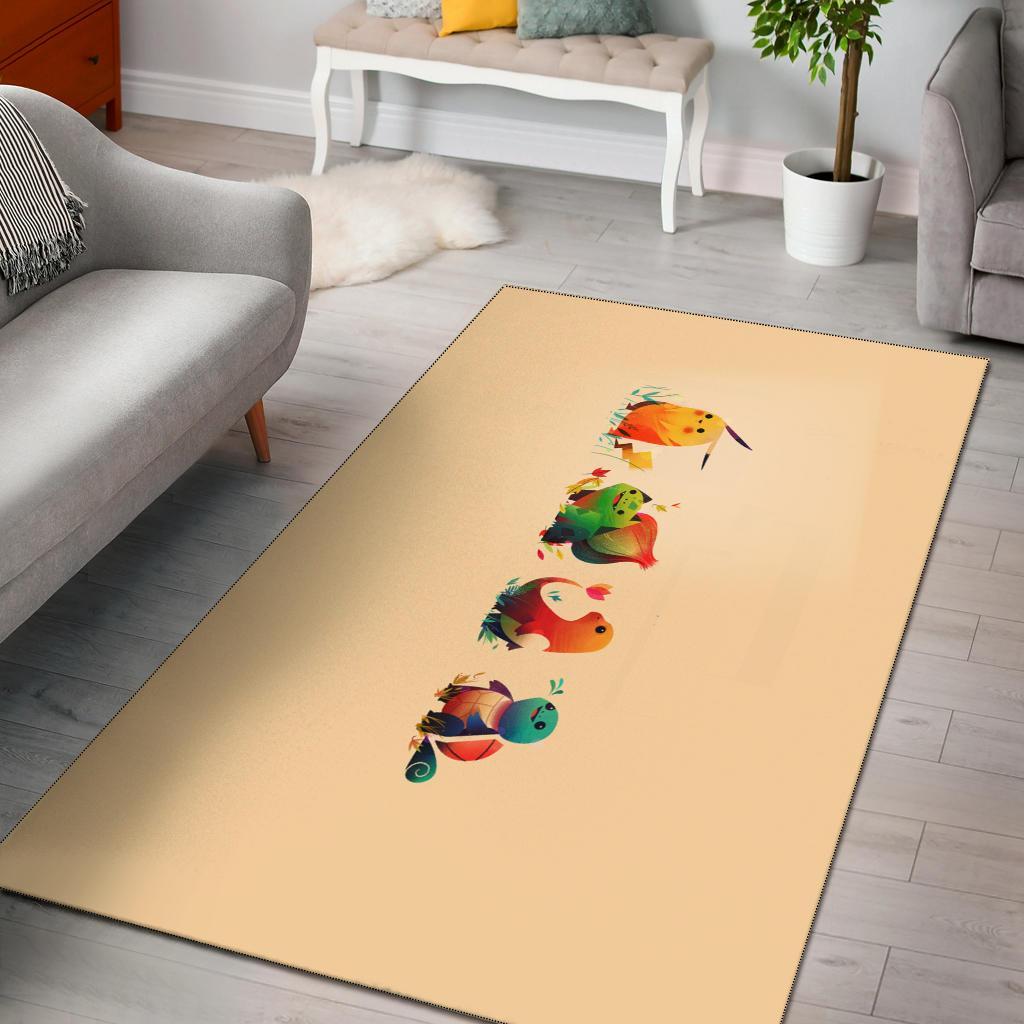 Pokemon Bulbasaur Pikachu Charmander Squirtle Area Rug Carpet