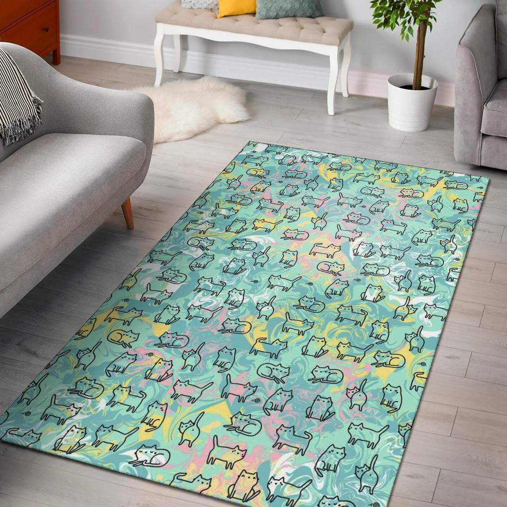 Cat Pattern Palette Area Rug Carpet