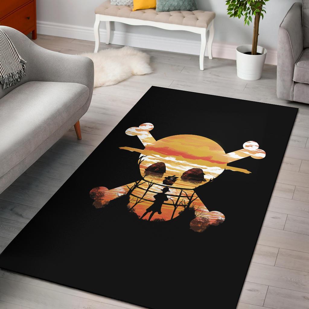 Straw Hat Pirates Logo Area Rug Carpet