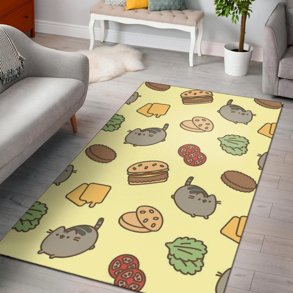 Pusheen Cat And Food Area Rug Carpet