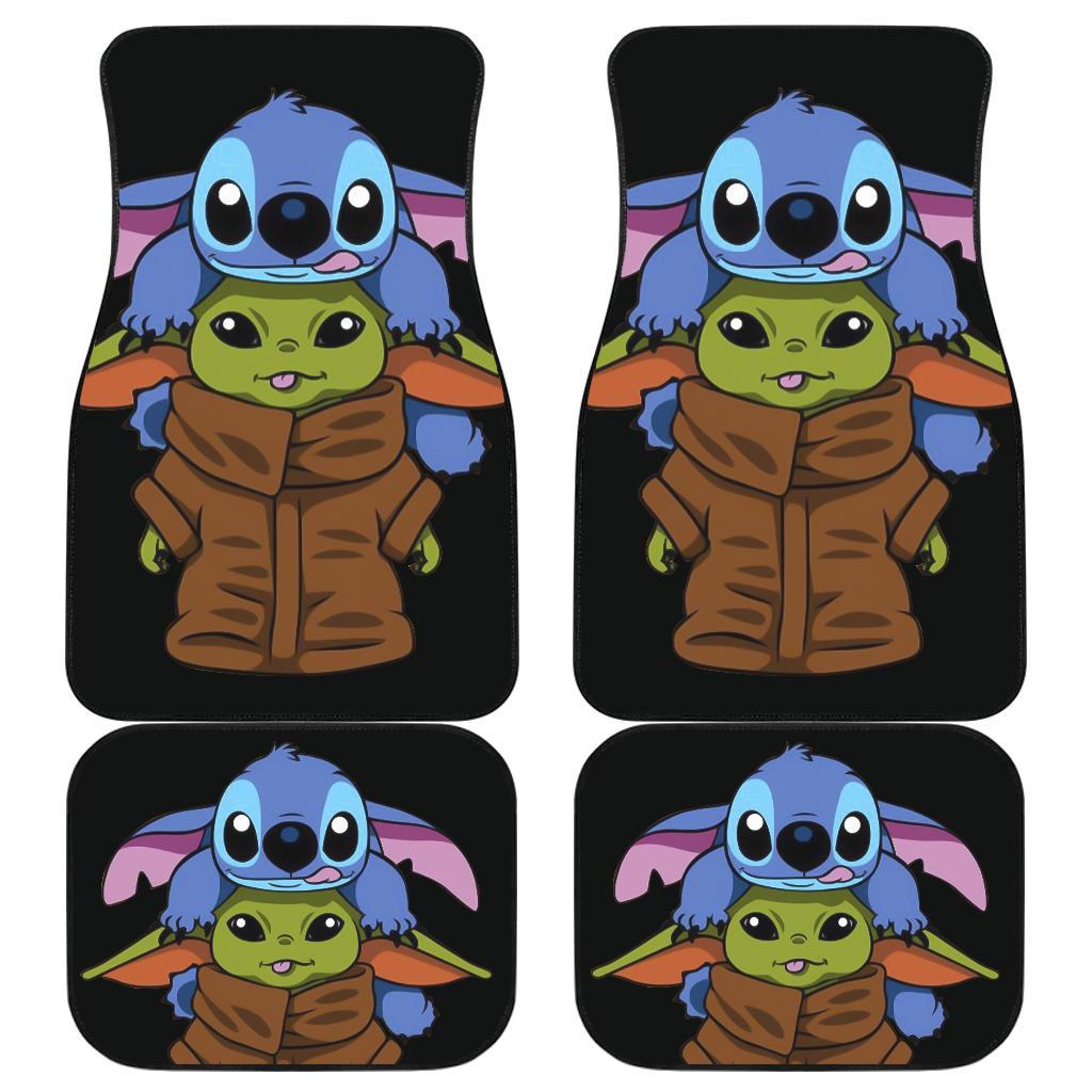 Baby Yoda And Stitch Cute Car Floor Mats Movies