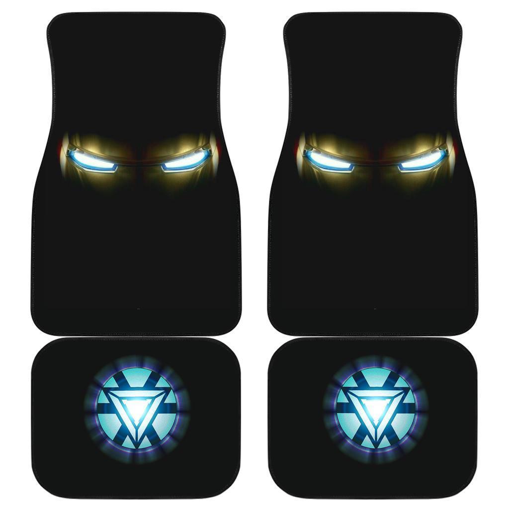 Iron Man With Iron Eyes In Dark Theme Car Floor Mats