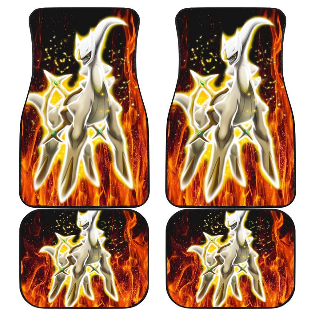 Arceus Pokemon In Fire Theme Car Floor Mats