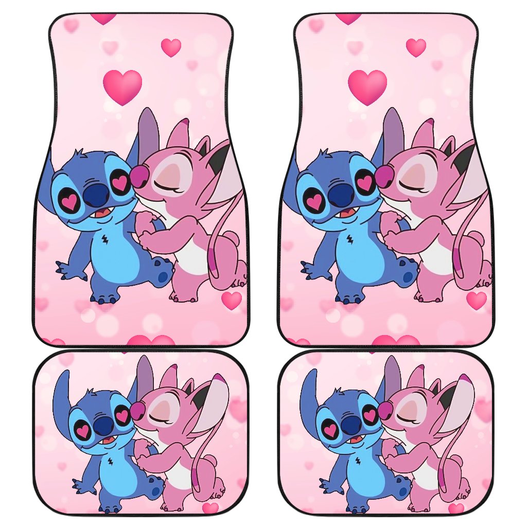 Cartoon Stitch Love Car Floor Mats Funny Gift Ideas