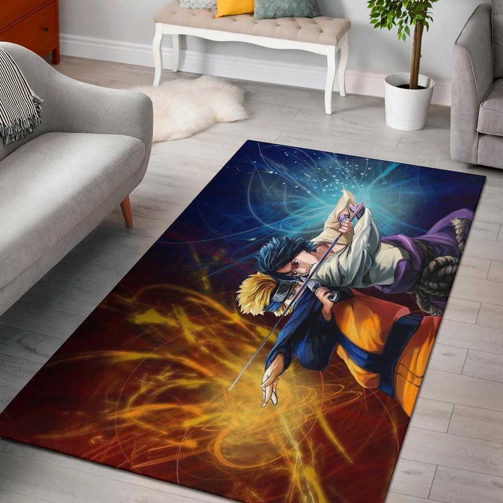 Naruto Vs Sasuke Hd Art Area Rug Carpet