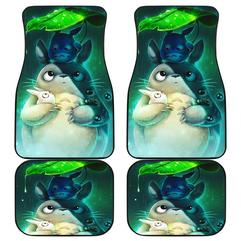 Totoro Rain Hiding Leaves Car Floor Mats