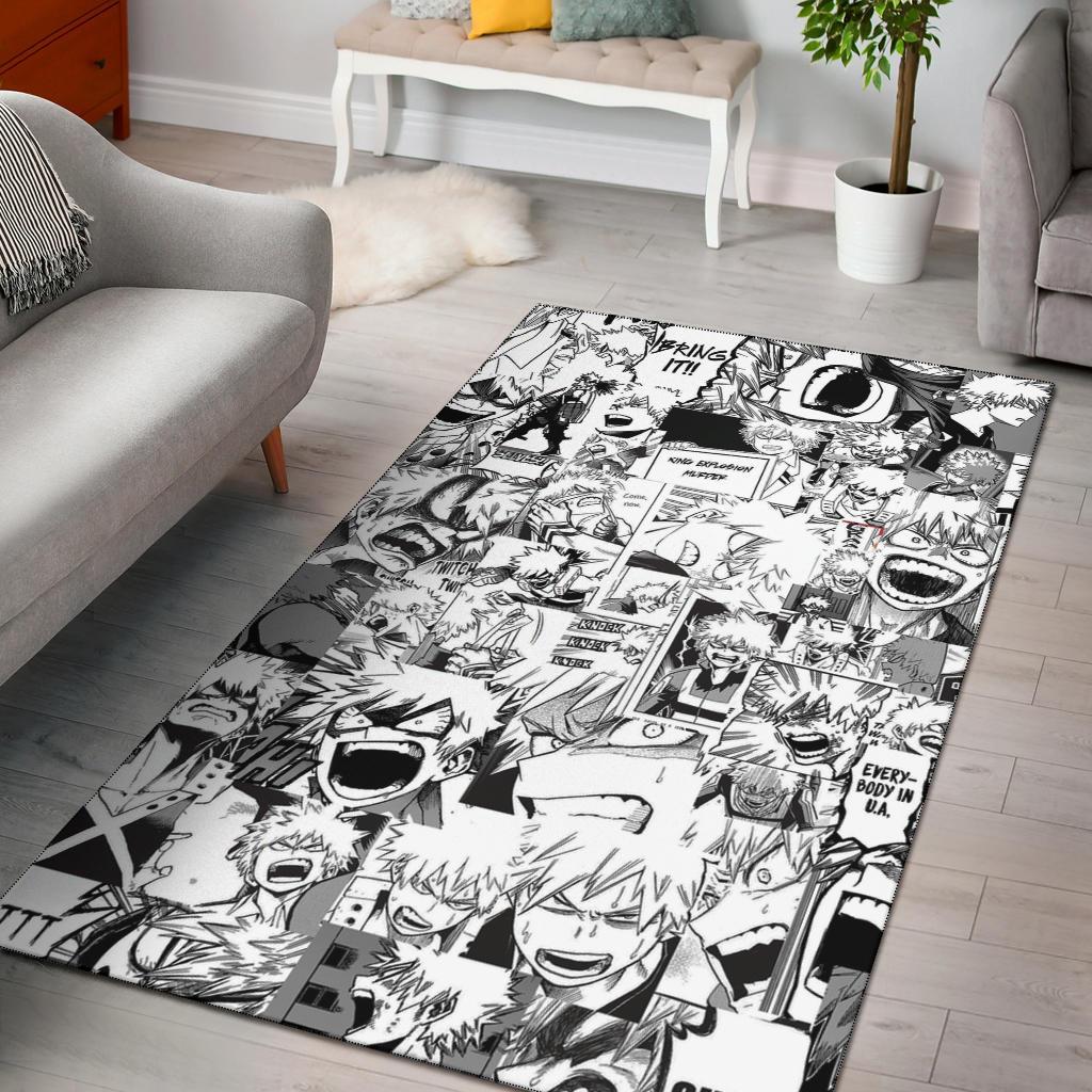 Angry Bakugou Katsuki Area Rug Carpet