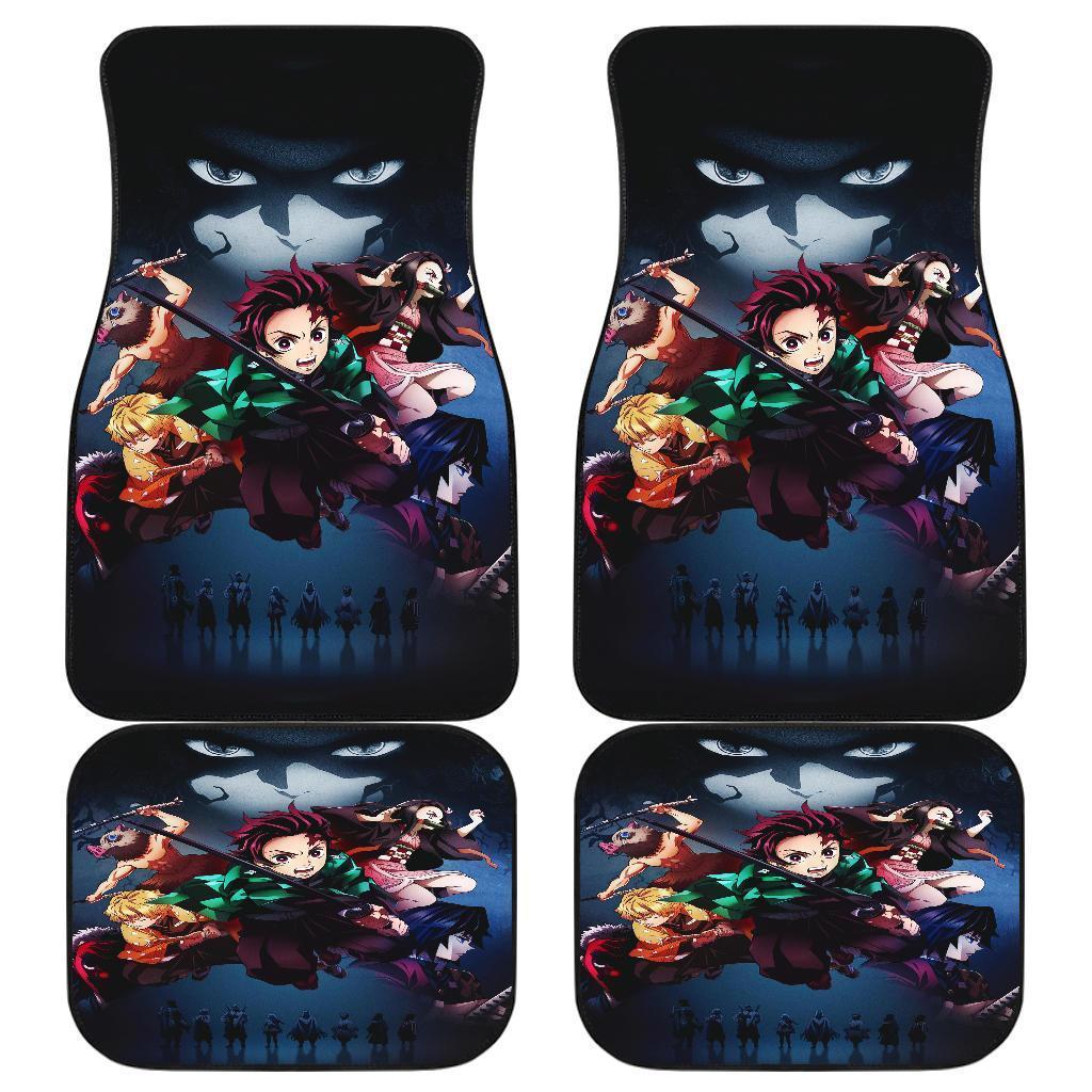 Demon Slayer Kimetsu No Yaiba Anime In Black Theme Car Floor Mats