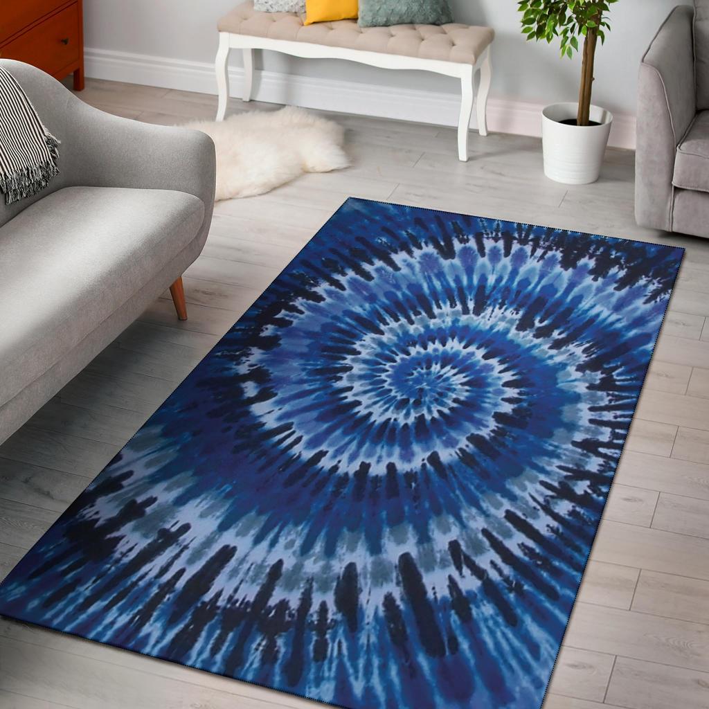 Blue Tie Dye Area Rug Carpet